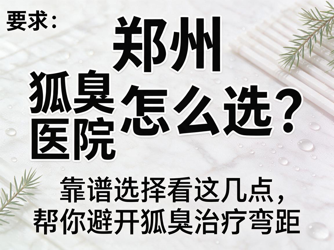 郑州狐臭医院怎么选？靠谱选择看这几点，帮你避开狐臭治疗弯路