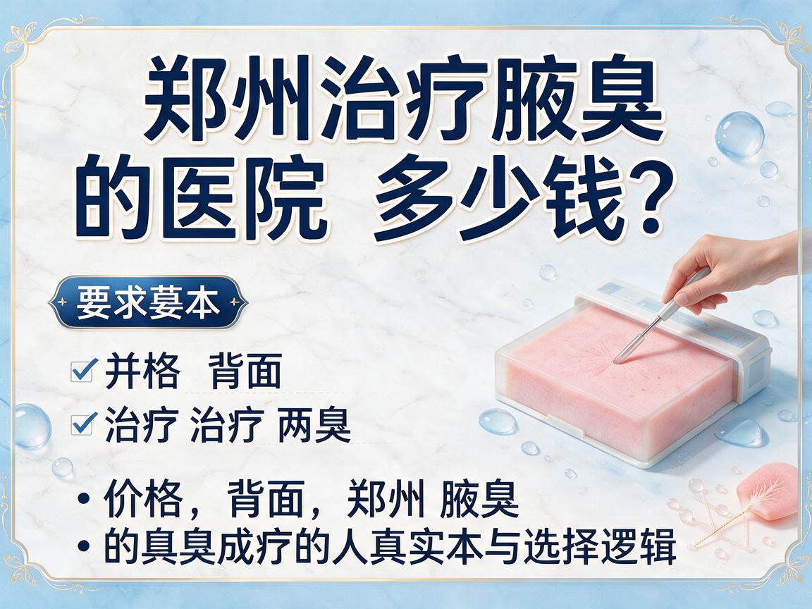 郑州治疗腋臭的医院多少钱？价格背后，郑州腋臭治疗的真实成本与选择逻辑