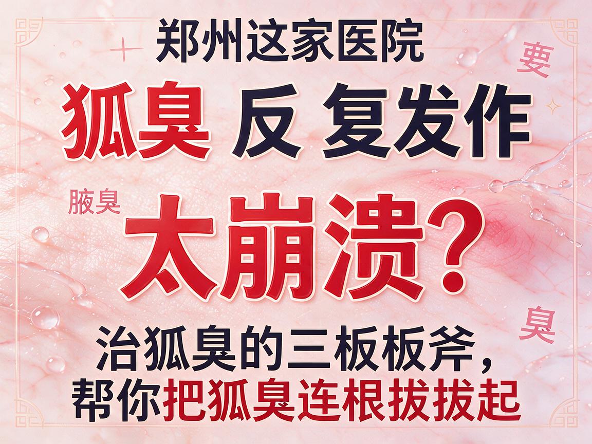 狐臭反复发作太崩溃？郑州这家医院治狐臭的三板斧，帮你把狐臭连根拔起
