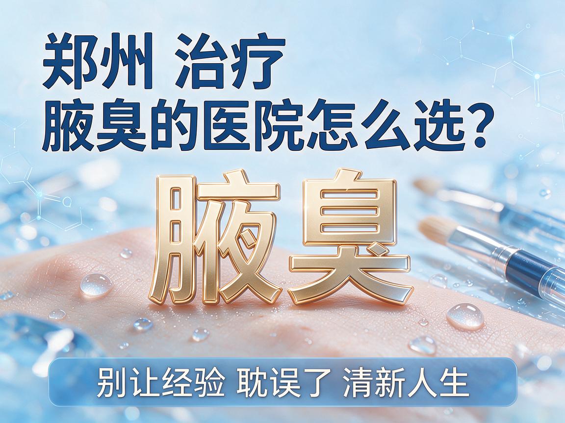 郑州治疗腋臭的医院怎么选？别让经验耽误了清新人生