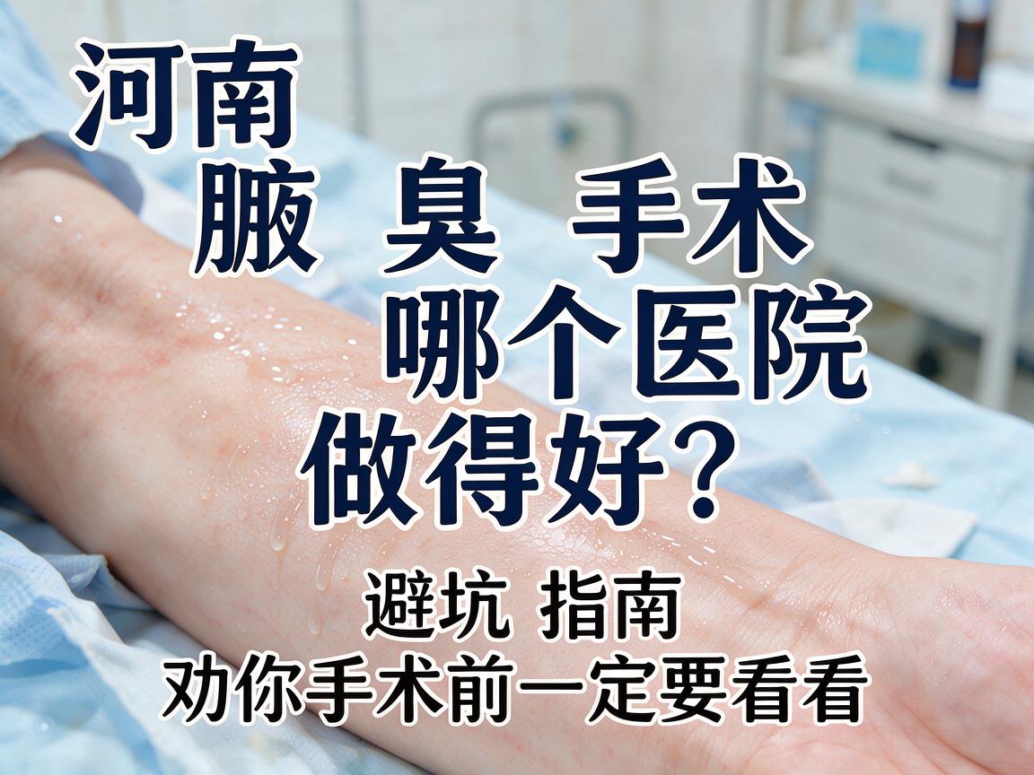 河南腋臭手术哪个医院做得好？这份避坑指南，劝你手术前一定要看
