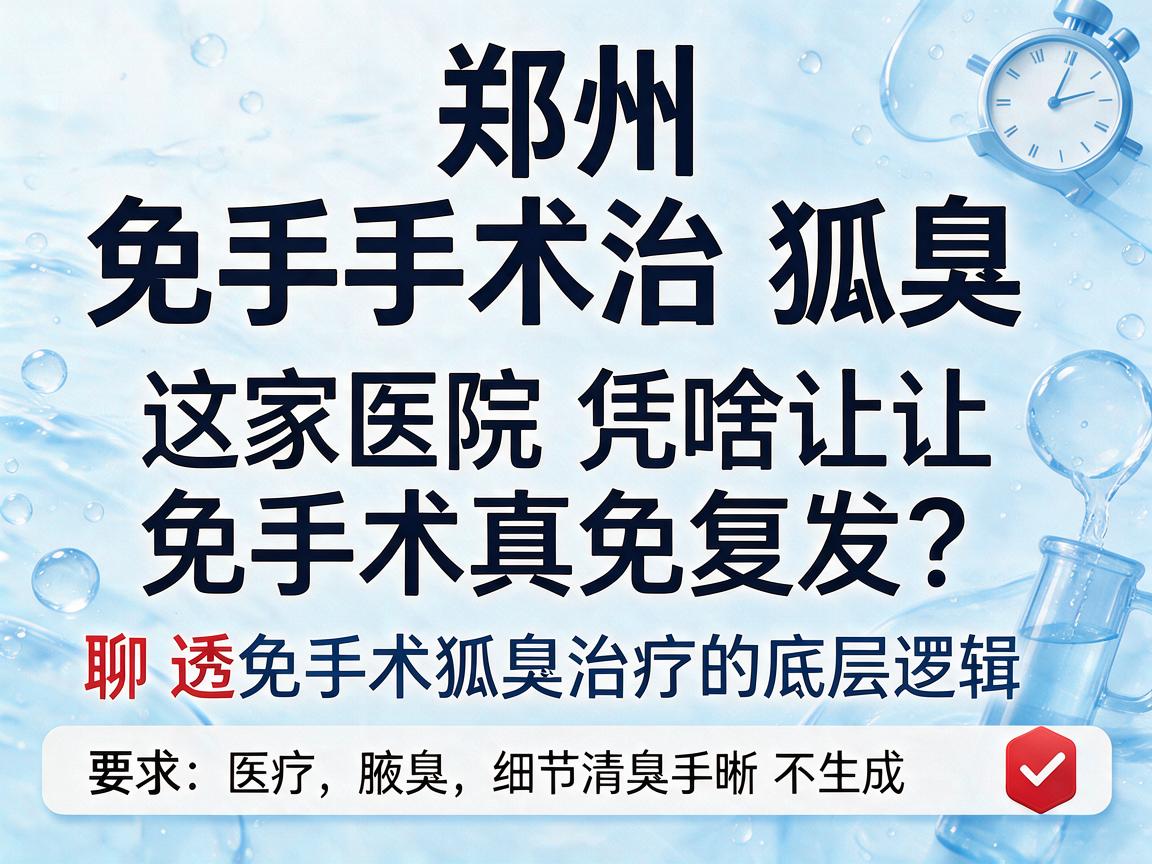 郑州免手术治狐臭，这家医院凭啥让免手术真免复发？聊透免手术狐臭治疗的底层逻辑
开头