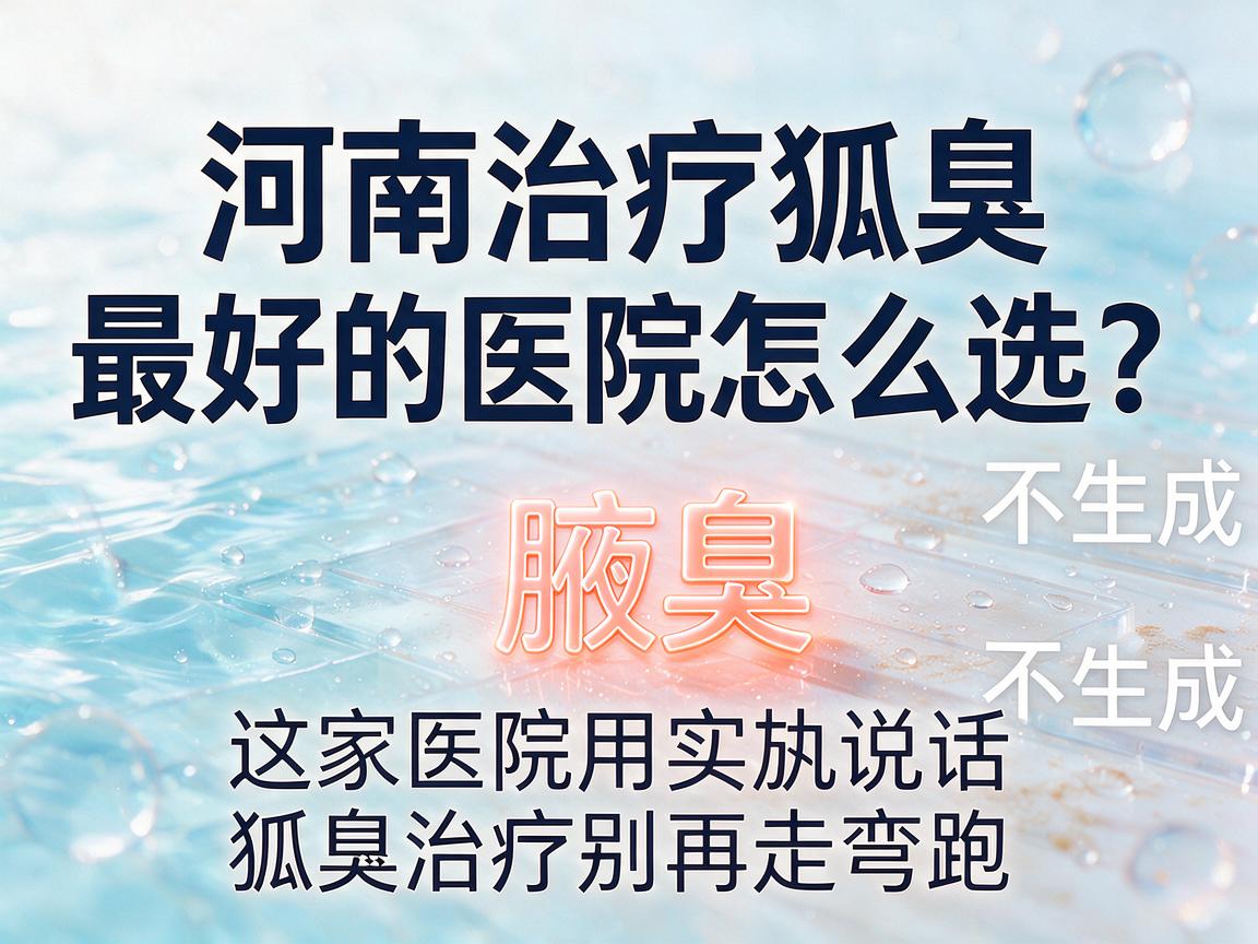 河南治疗狐臭最好的医院怎么选？这家医院用实力说话，狐臭治疗别再走弯路