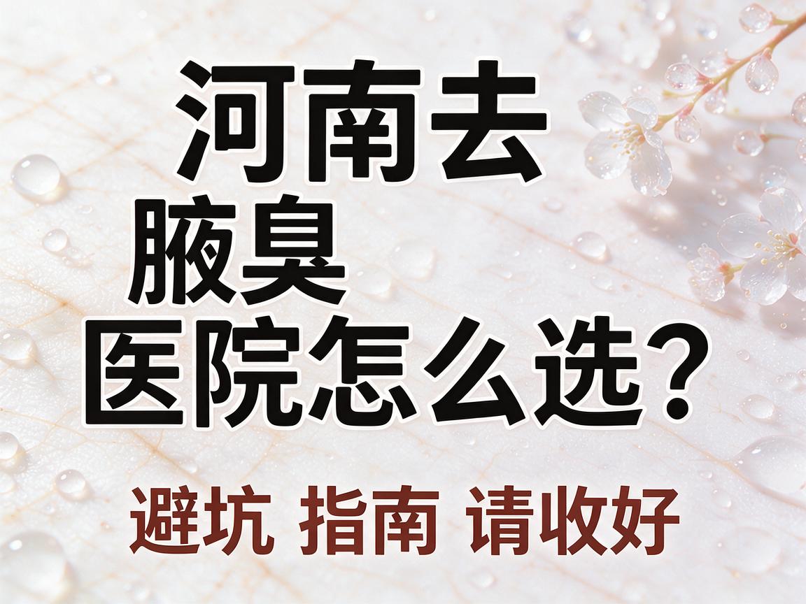 河南去腋臭医院怎么选？河南去腋臭医院这份避坑指南请收好