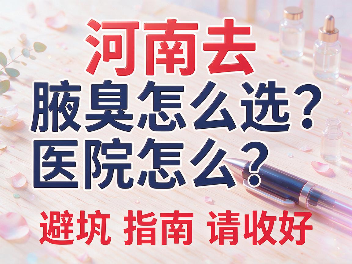 河南去腋臭医院怎么选？河南去腋臭医院这份避坑指南请收好