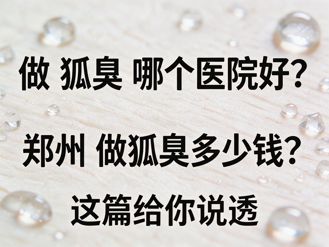 郑州做狐臭哪个医院好？郑州做狐臭多少钱？这篇给你说透