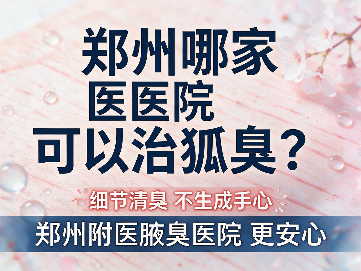 郑州哪家医院可以治狐臭？郑州治狐臭选郑州附医腋臭医院更安心