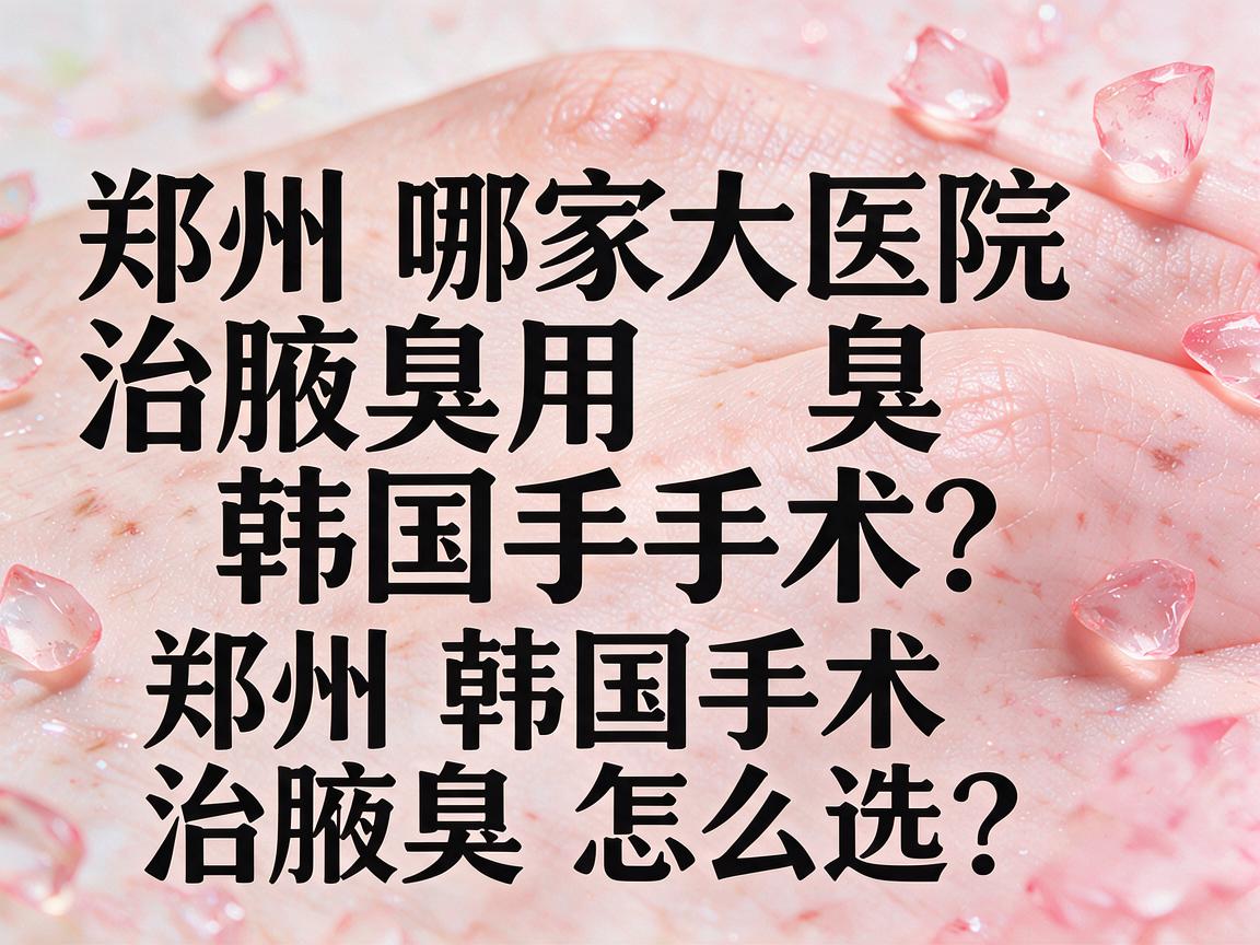 郑州哪家大医院治腋臭用韩国手术？郑州韩国手术治腋臭怎么选？