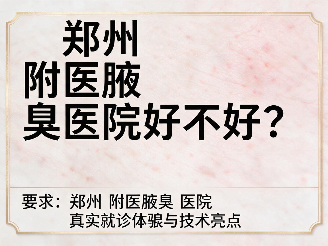 郑州附医腋臭医院好不好？聊聊郑州附医腋臭医院真实就诊体验与技术亮点