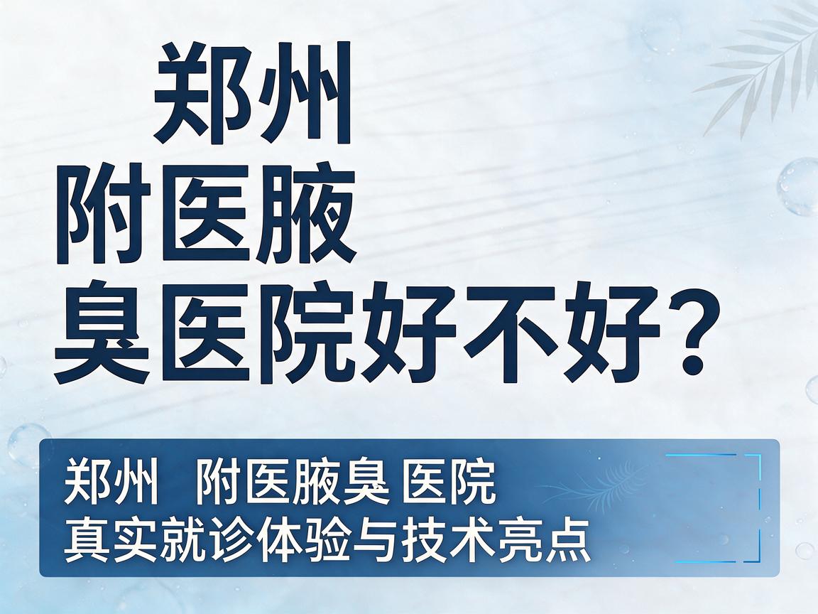 郑州附医腋臭医院好不好？聊聊郑州附医腋臭医院真实就诊体验与技术亮点