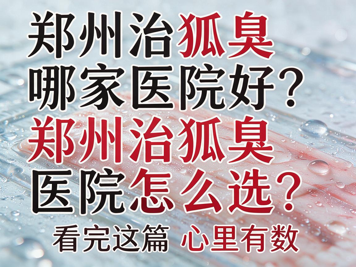 郑州治狐臭哪家医院好？郑州治狐臭医院怎么选？看完这篇心里有数