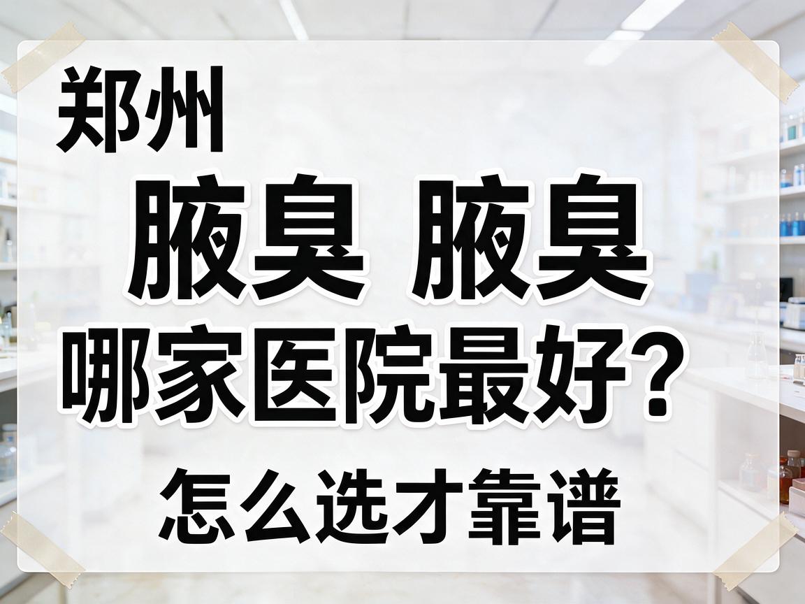 郑州腋臭哪家医院最好？聊聊郑州腋臭医院怎么选才靠谱