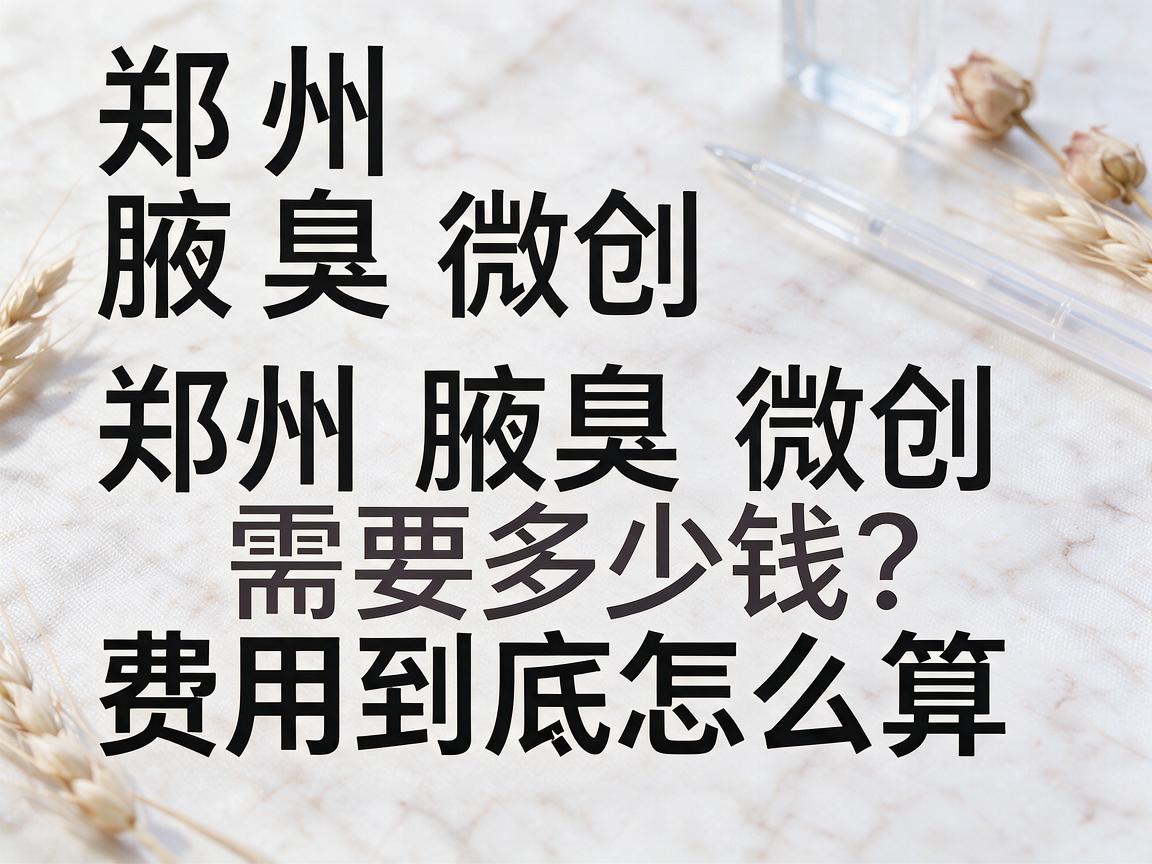 郑州腋臭微创需要多少钱？郑州腋臭微创费用到底怎么算