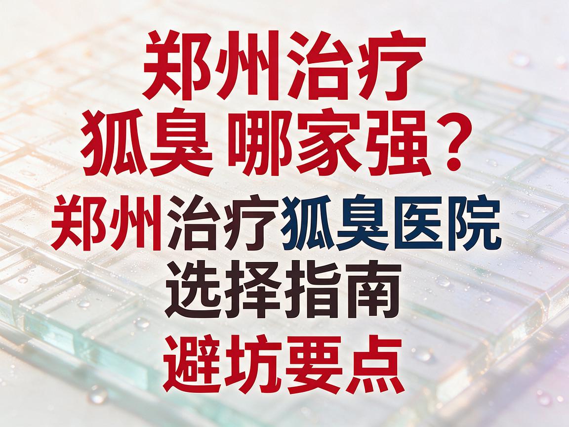 郑州治疗狐臭哪家强？郑州治疗狐臭医院选择指南与避坑要点