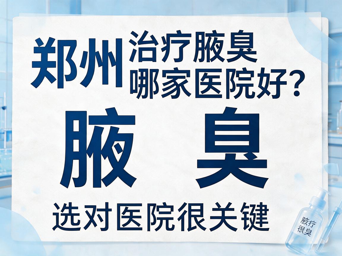 郑州治疗腋臭哪家医院好？郑州治疗腋臭选对医院很关键