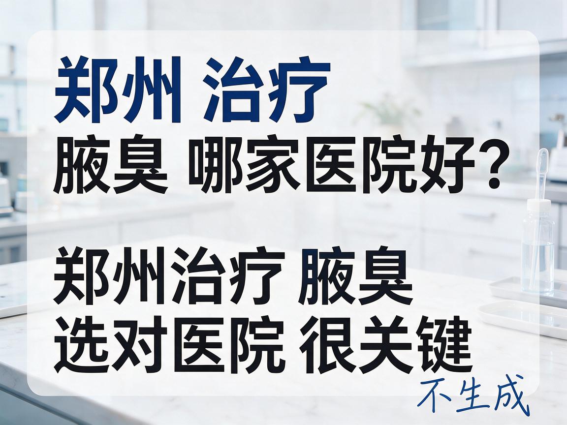 郑州治疗腋臭哪家医院好？郑州治疗腋臭选对医院很关键