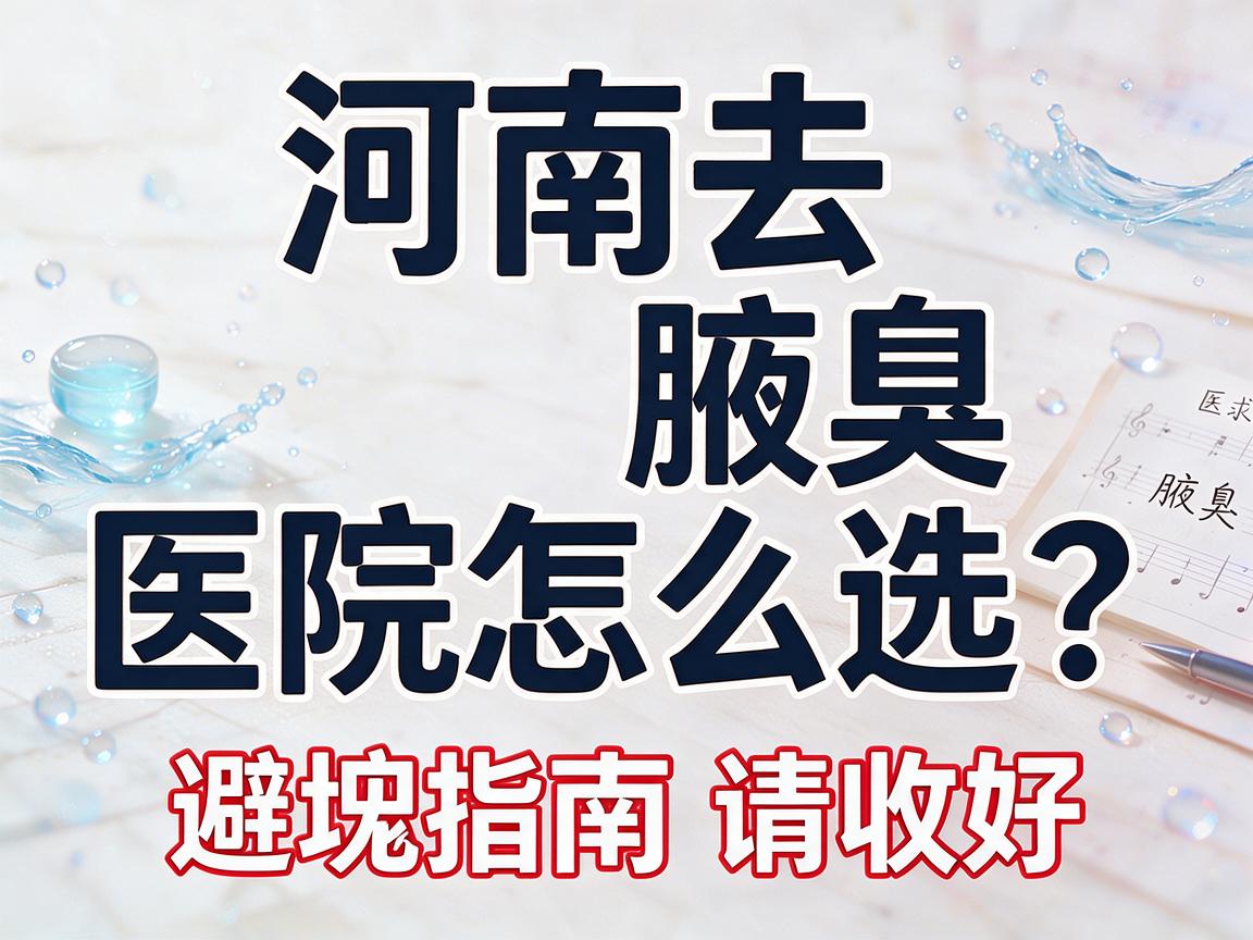 河南去腋臭医院怎么选？河南去腋臭医院这份避坑指南请收好