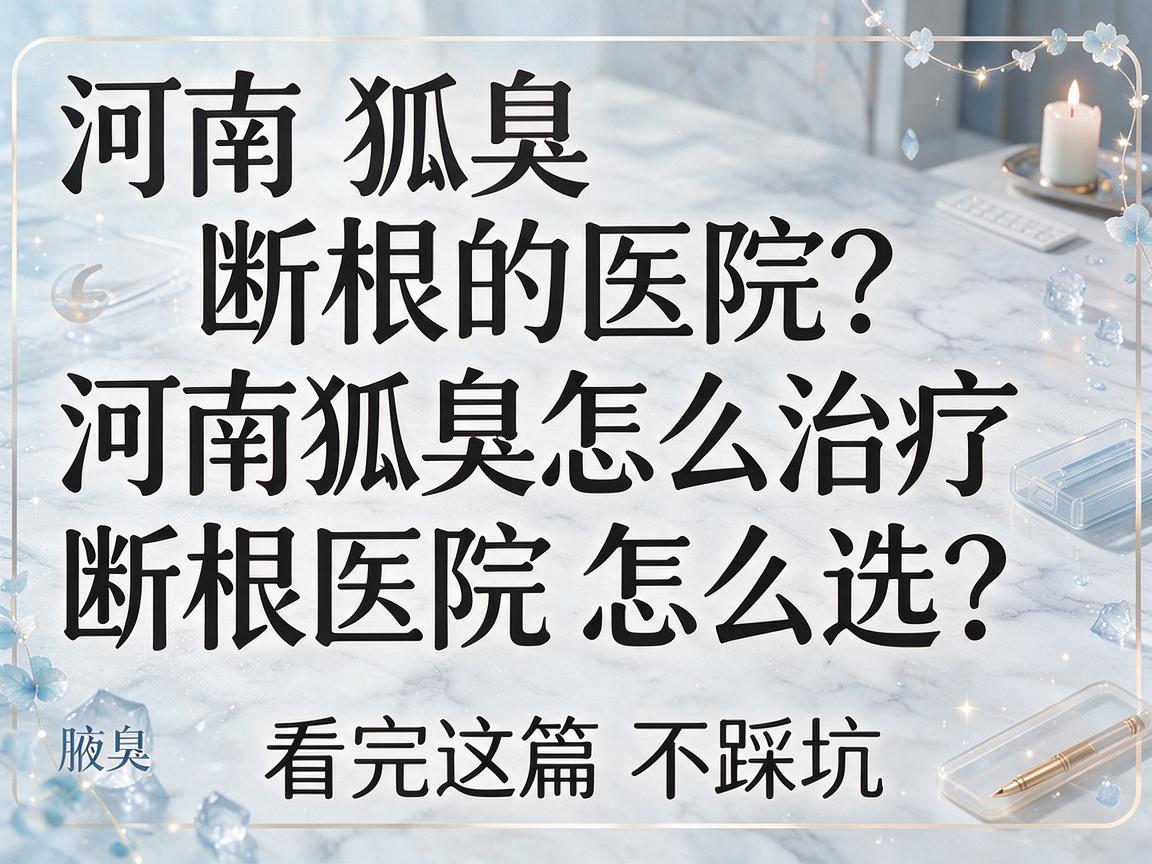 河南狐臭怎么治疗断根的医院？河南狐臭怎么治疗断根的医院怎么选？看完这篇不踩坑