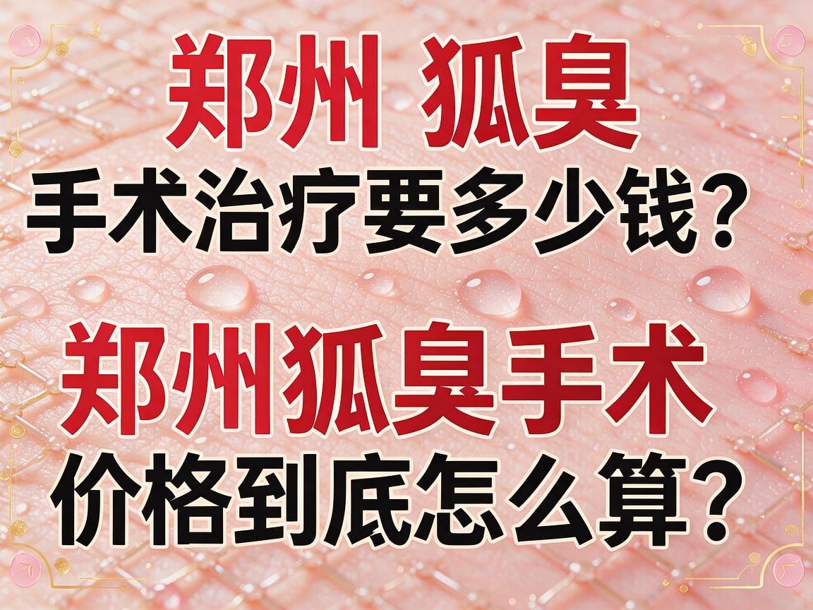 郑州狐臭手术治疗要多少钱？郑州狐臭手术价格到底怎么算？