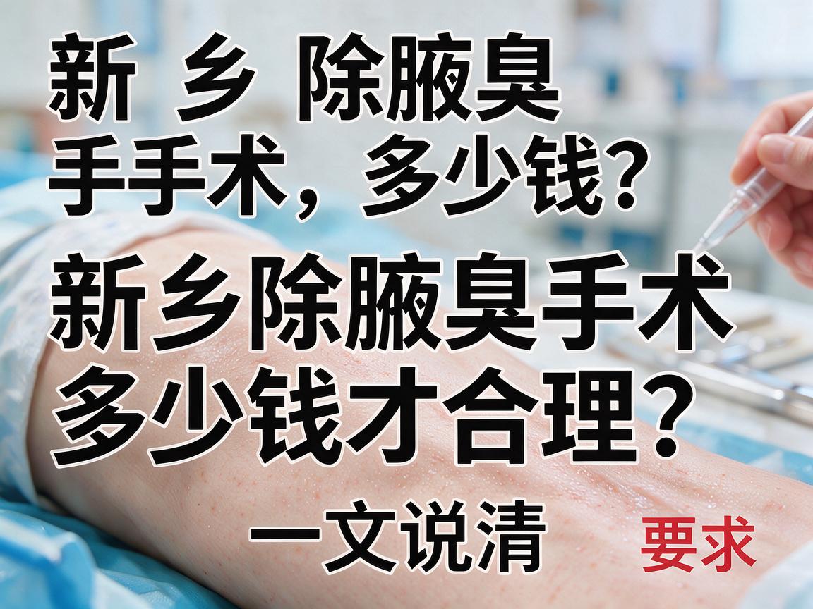 新乡除腋臭手术多少钱？新乡除腋臭手术多少钱才合理？一文说清