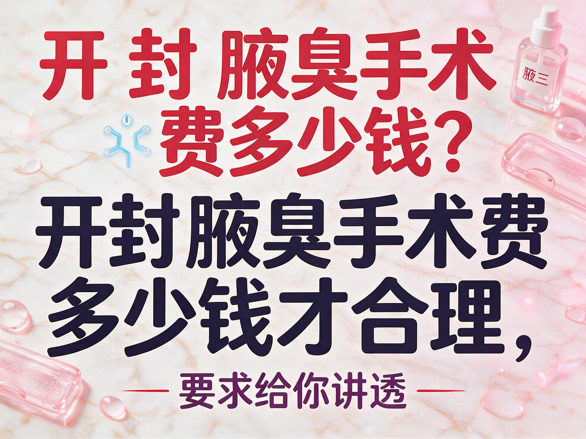 开封腋臭手术费多少钱？开封腋臭手术费多少钱才合理，这篇给你讲透