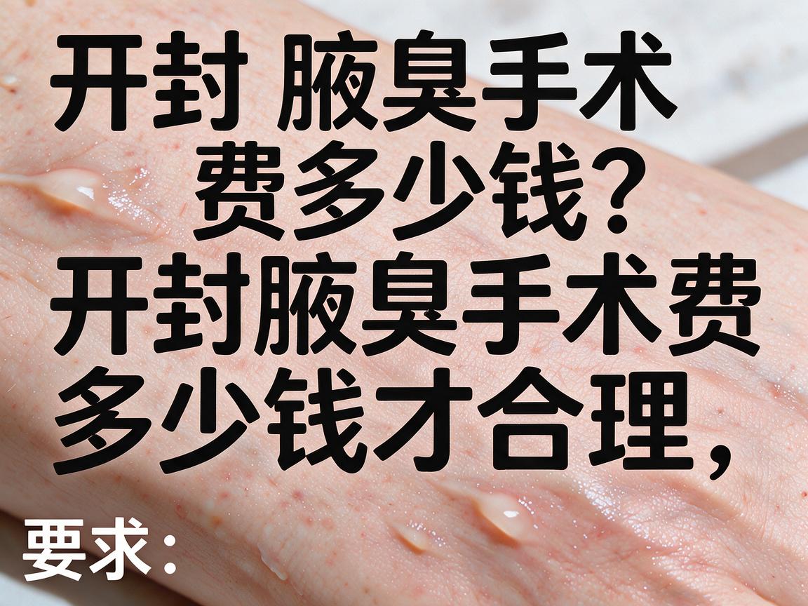 开封腋臭手术费多少钱？开封腋臭手术费多少钱才合理，这篇给你讲透