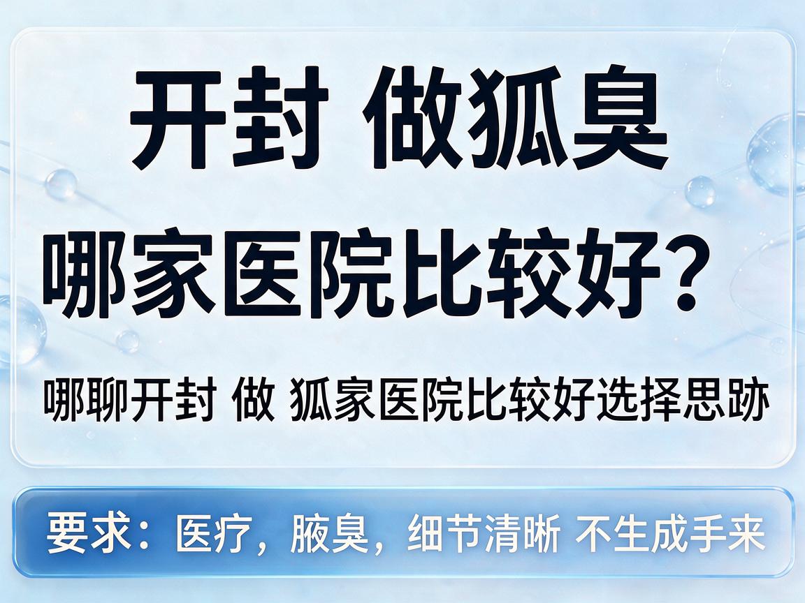 开封做狐臭哪家医院比较好？聊聊开封做狐臭哪家医院比较好的选择思路
