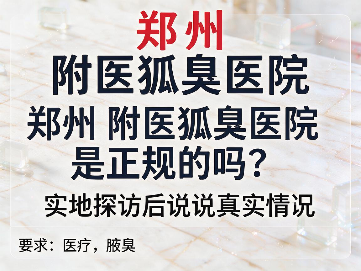 郑州附医狐臭医院是正规的吗？郑州附医狐臭医院是正规的吗？实地探访后说说真实情况