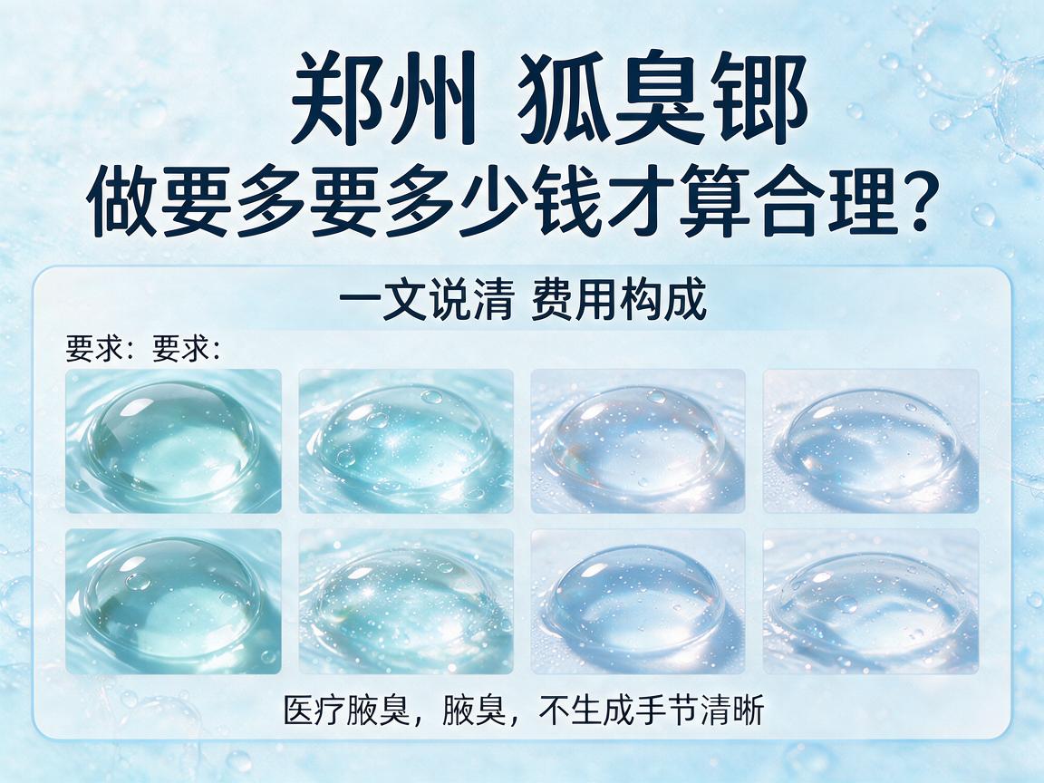 郑州狐臭做要多少钱？郑州狐臭做要多少钱才算合理？一文说清费用构成